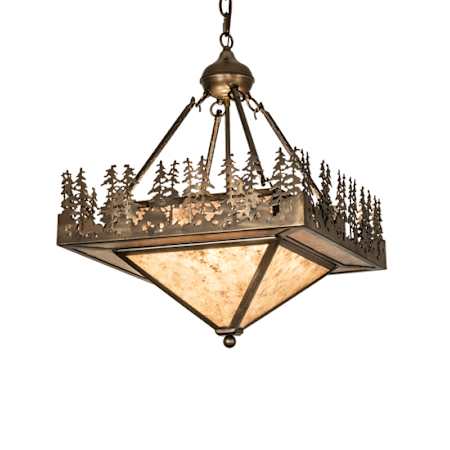 Meyda Tiffany 4 Light 27" Wide Abstract Pendant Antique Copper