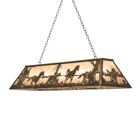 Meyda Tiffany 9 Light 60" Wide Billiard Linear Pendant Antique Copper