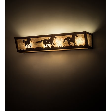 Meyda Tiffany Running Horses 24" Wide Bath Bar Rust