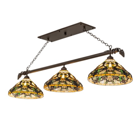 Meyda Tiffany 3 Light 69" Wide Linear Pendant Oil Rubbed Bronze