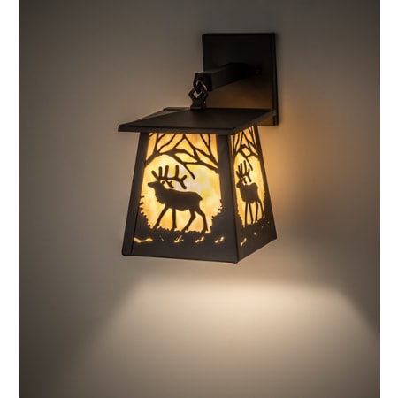 Meyda Tiffany Elk at Dawn 12" Tall Wall Sconce Oil Rubbed Bronze