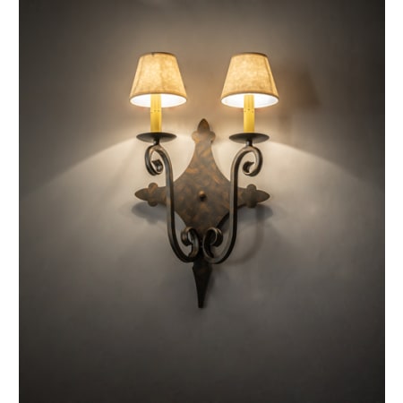 Meyda Tiffany Angelique 2 Light 23" Tall Wall Sconce French Bronze
