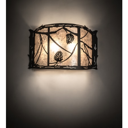 Meyda Tiffany Whispering Pines 2 Light 13" Tall Hand Forged Wall Sconce Oil Rubbed Bronze