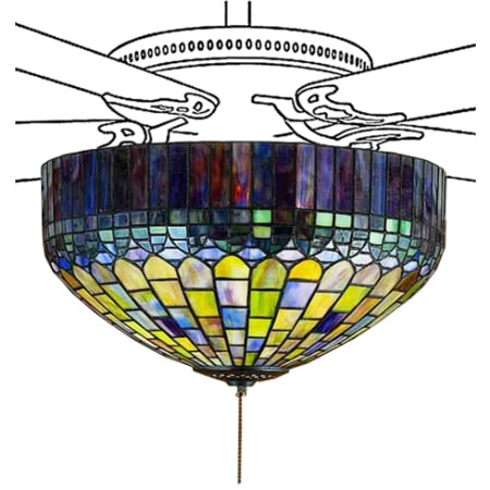 Meyda Tiffany Tiffany Candice 16" Wide Single Ceiling Fan Light Kit Mahogany Bronze