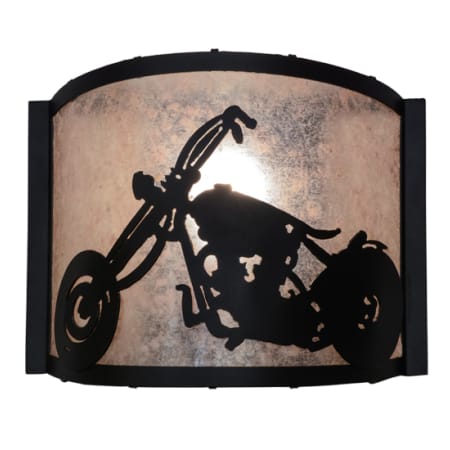 Meyda Tiffany Motorcycle 10" Tall Wall Sconce Textured Black