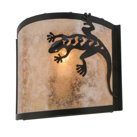 Meyda Tiffany Gecko 10" Tall Wall Sconce Textured Black