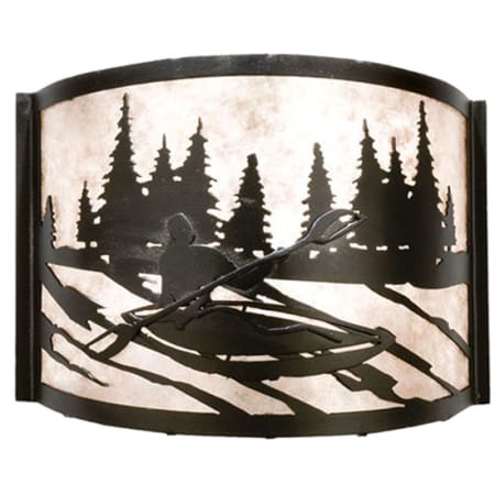 Meyda Tiffany White Water Kayak 9" Tall Wall Sconce Textured Black