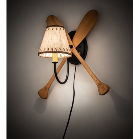 Meyda Tiffany Paddle 17" Tall Wall Sconce Textured Black