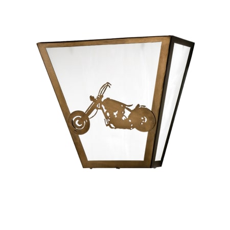 Meyda Tiffany 13" W Motorcycle Wall Sconce Antique Copper