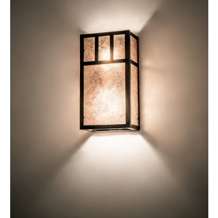 Meyda Tiffany Hyde Park 2 Light 12" Tall Hand Crafted Wall Sconce with Rectangle Shade Craftsman Brown