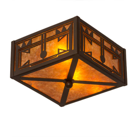 Meyda Tiffany Southwest 2 Light 15" Wide Semi-Flush Square Ceiling Fixture Cafe-Noir