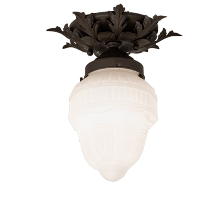 Meyda Tiffany Fancy Floral 9" Wide Semi-Flush Ceiling Fixture - Oil Rubbed Bronze Finish Oil Rubbed Bronze