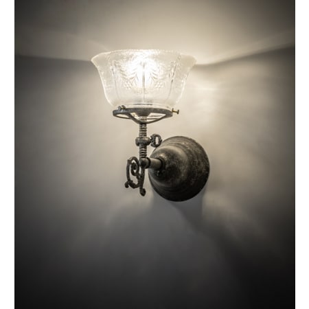 Meyda Tiffany Revival 10" Tall Hand Crafted Wall Sconce Antique Pewter