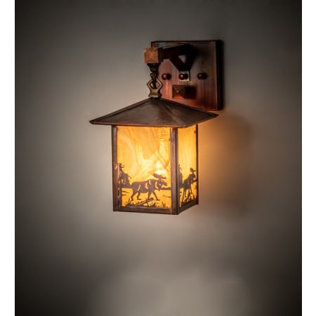 Meyda Tiffany Square Seneca 11" Tall Wall Sconce Vintage Copper