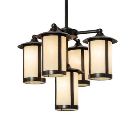 Meyda Tiffany Fulton 5 Light 24" Wide Chandelier Craftsman Brown