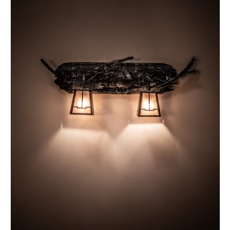 Meyda Tiffany Pine Branch Valley 25" Wide Vanity Light Silver Mica