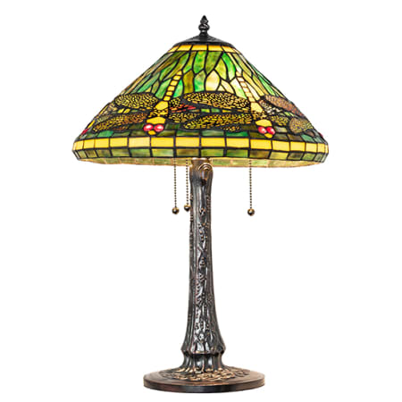 Meyda Tiffany Tiffany Dragonfly 3 Light 23" Tall Buffet Table Lamp Mahogany Bronze