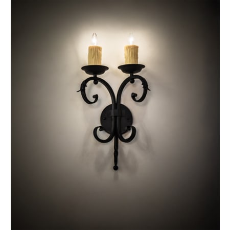 Meyda Tiffany Andorra 2 Light 19" Tall Wall Sconce Black