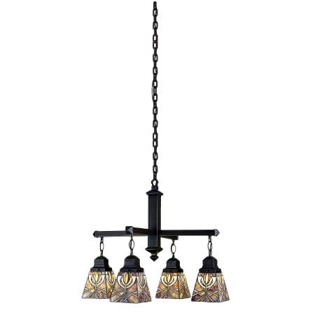 Meyda Tiffany Glasgow Bungalow 4 Light 26" Wide Chandelier with Tiffany Glass Shade Tiffany Glass