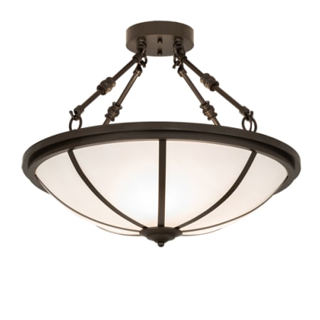 Meyda Tiffany Commerce 3 Light 20" Wide Semi-Flush Bowl Ceiling Fixture Bronze