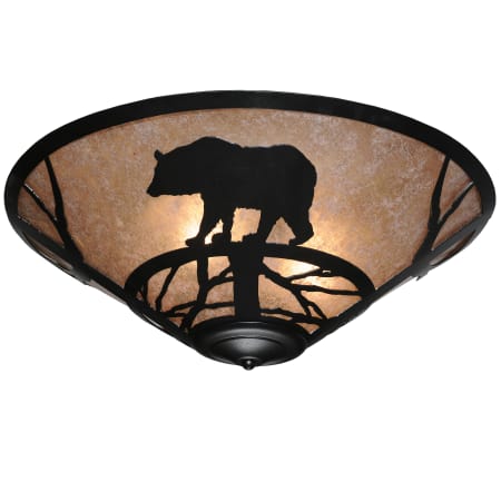 Meyda Tiffany Bear on the Loose 3 Light 22" Wide Flush Mount Ceiling Fixture Textured Black