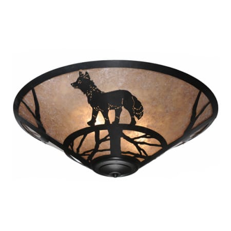 Meyda Tiffany Fox on the Loose 3 Light 22" Wide Flush Mount Ceiling Fixture Textured Black