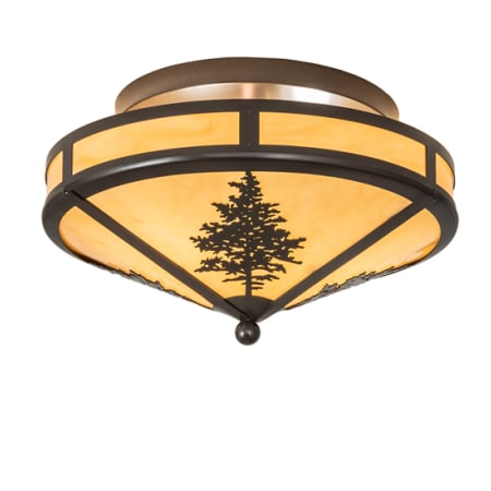 Meyda Tiffany Tamarack 2 Light 16" Wide Semi-Flush Ceiling Fixture - Timeless Bronze Finish Timeless Bronze