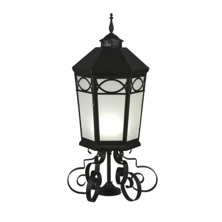 Meyda Tiffany Restored 38" Tall Post Light Black / White