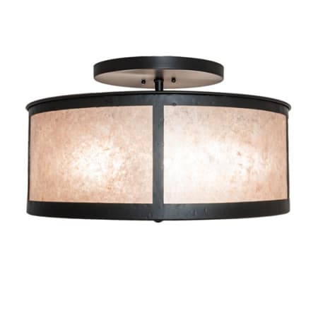Meyda Tiffany Smythe Craftsman 4 Light 22" Wide Semi-Flush Drum Ceiling Fixture Flat Black