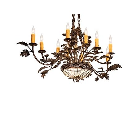 Meyda Tiffany Long Greenbriar Oak 10 Light 24" Wide Taper Candle Style Chandelier Antique Copper