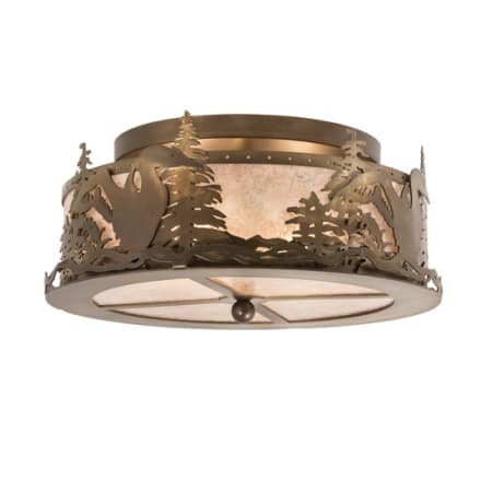 Meyda Tiffany Loon 2 Light 16" Wide Semi-Flush Drum Ceiling Fixture Antique Copper