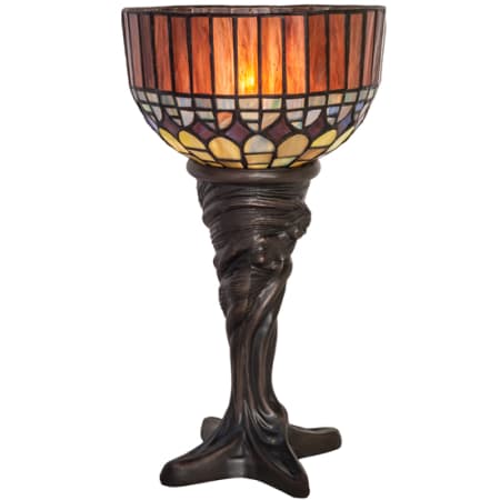 Meyda Tiffany Tiffany Candice 15" Tall Buffet Table Lamp Mahogany Bronze