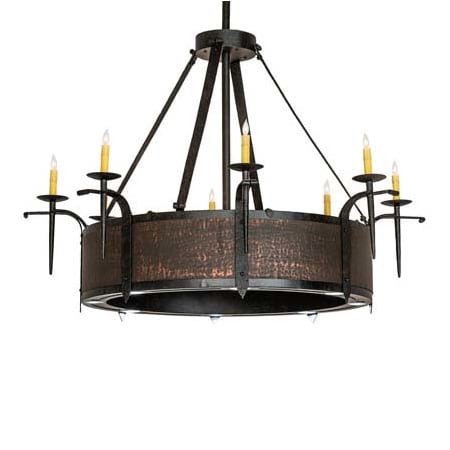 Meyda Tiffany Costello 8 Light 52" Wide Taper Candle Style Chandelier Copper