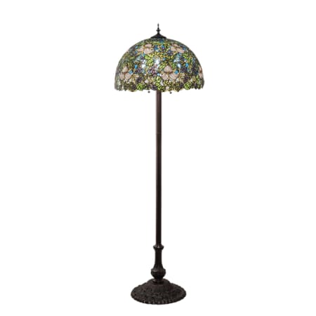 Meyda Tiffany 3 Light 62" Tall Tiffany Floor Lamp Mahogany Bronze
