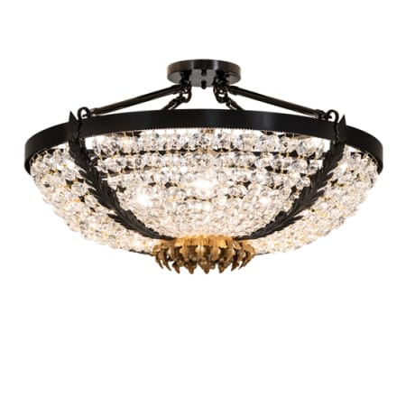 Meyda Tiffany Chrisanne 3 Light 24" Wide Semi-Flush Bowl Ceiling Fixture Mirror Black