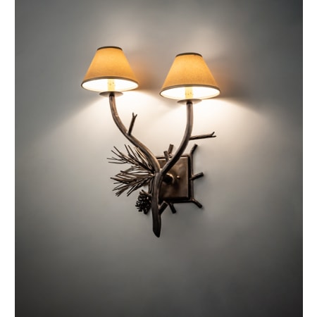 Meyda Tiffany Lone Pine 2 Light 26" Tall Wall Sconce Antique Copper