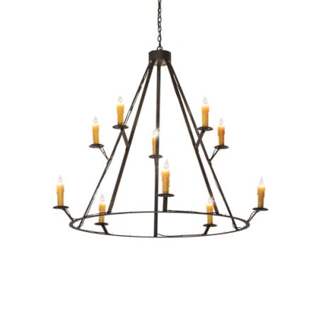 Meyda Tiffany Anthracite 10 Light 54" Wide Taper Candle Style Chandelier Oil Rubbed Bronze