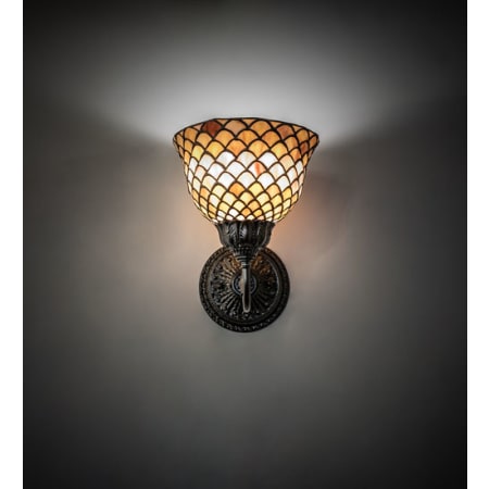 Meyda Tiffany Tiffany 11" Tall Hand Crafted Wall Sconce Mahogany Bronze
