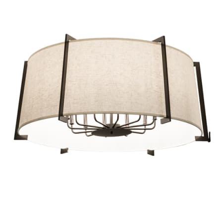 Meyda Tiffany Cilindro Structure 12 Light 40" Wide Semi-Flush Drum Ceiling Fixture Timeless Bronze
