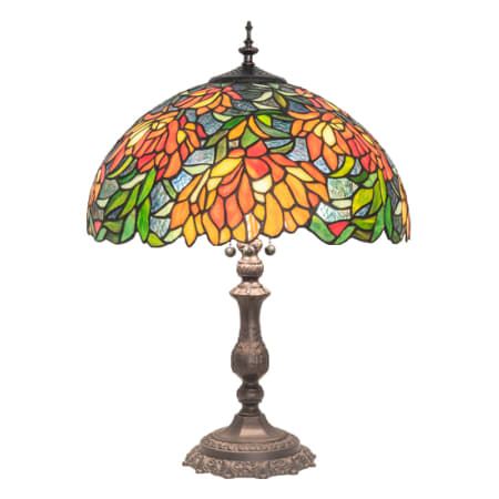 Meyda Tiffany Lamella 3 Light 23" Tall Buffet Table Lamp Mahogany Bronze