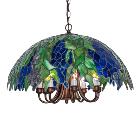 Meyda Tiffany 8 Light 12" Wide Taper Candle Pendant Mahogany Bronze
