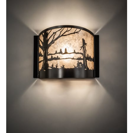 Meyda Tiffany Quiet Pond 10" Tall Wall Sconce Timeless Bronze