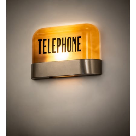Meyda Tiffany Telephone 7" Tall Wall Sconce Satin Titanium Gold