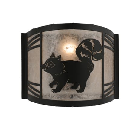 Meyda Tiffany Raccoon on the Loose Left 10" Tall Wall Sconce Textured Black