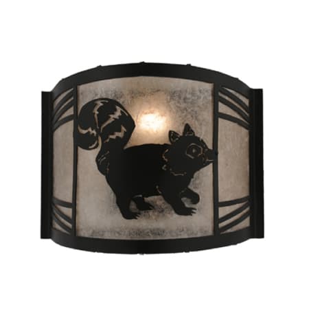 Meyda Tiffany Raccoon on the Loose Right 10" Tall Wall Sconce Textured Black