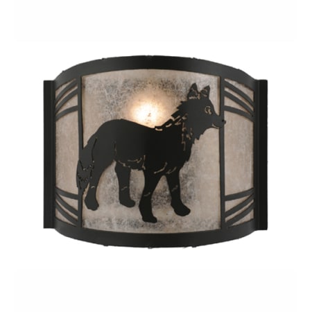 Meyda Tiffany Fox on the Loose Right 10" Tall Wall Sconce Textured Black