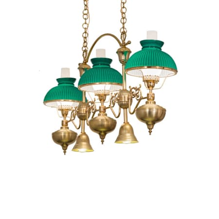 Meyda Tiffany 3 Light 48" Wide Linear Pendant Craftsman Brown / Natural Brass