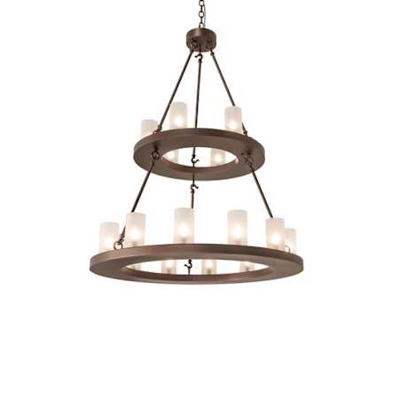 Meyda Tiffany Loxley 18 Light 36" Wide Ring Chandelier Mahogany Bronze