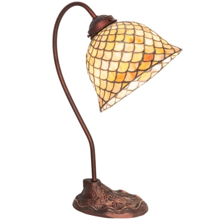 Meyda Tiffany Tiffany Fishscale 18" Tall Gooseneck Table Lamp Mahogany Bronze