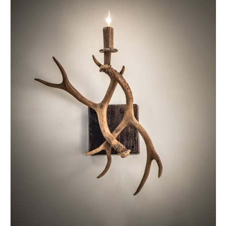 Meyda Tiffany Antlers Elk and Mule Deer 20" Tall Wall Sconce Sun Bleached